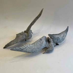 A Pair of Early 20th Century Zinc Birds